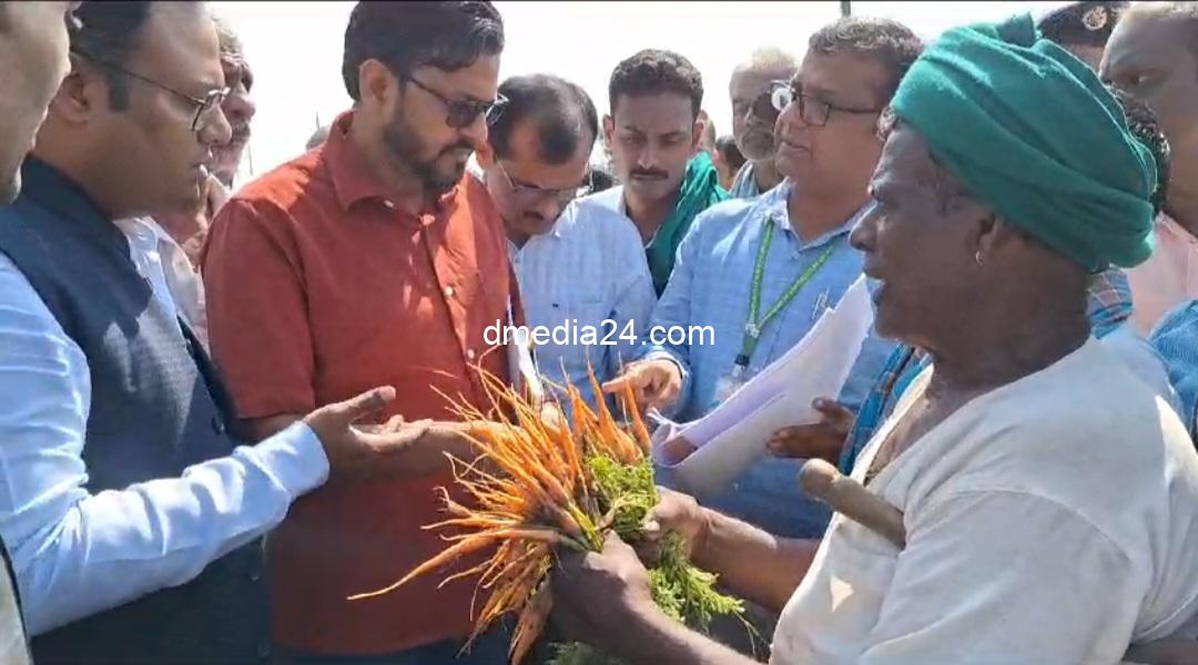 *दुष्काळी स्थितीचा आढावा घेण्यासाठीआलेल्या केंद्रीय पथकाने बेळगाव जिल्ह्याला भेट*